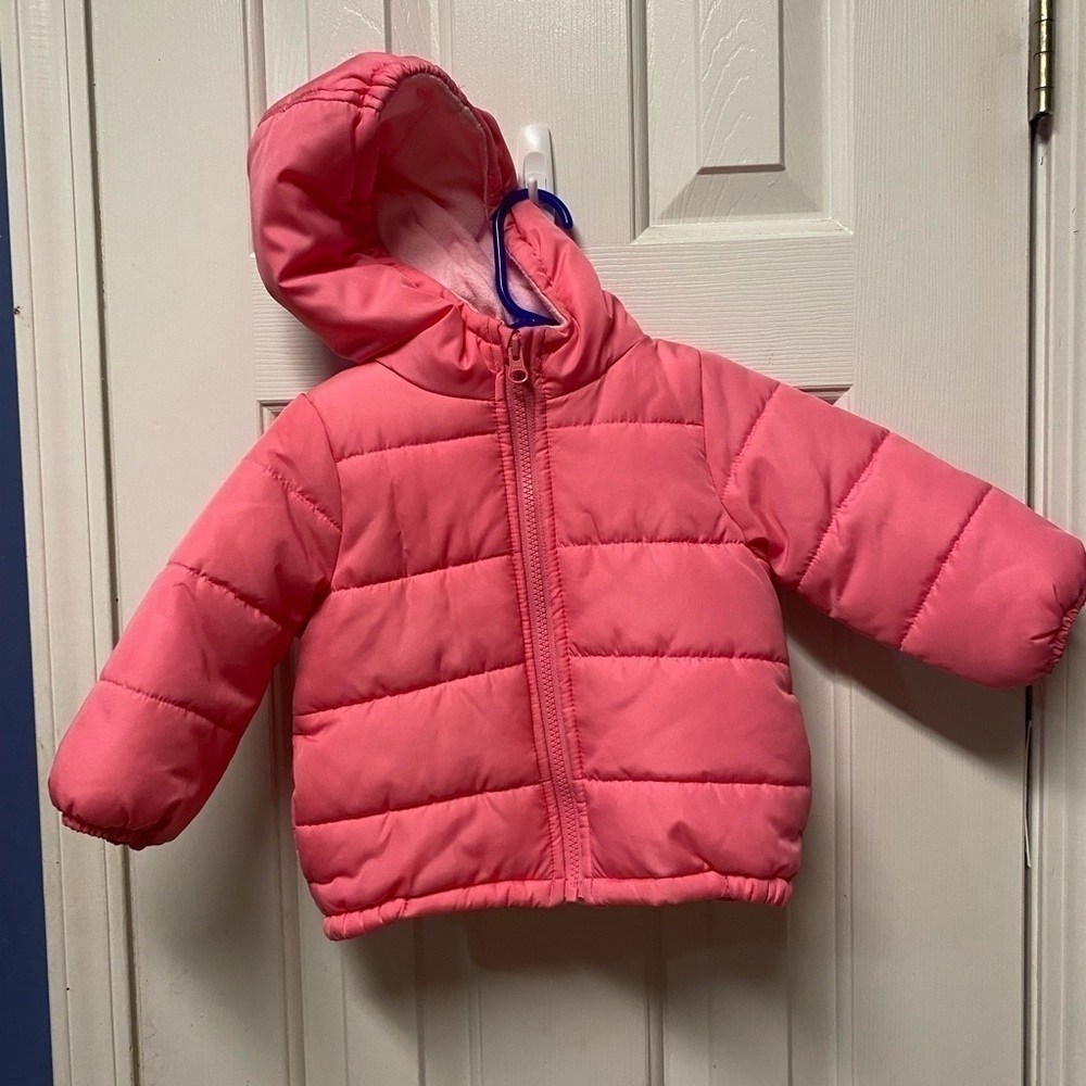 Carter’s 18m girls puffer pink hoodie coat